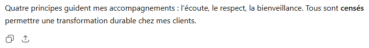 Réponse de ChatGPT corrigeant « censés » sans relever l’écart quatre/trois